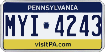 PA license plate MYI4243