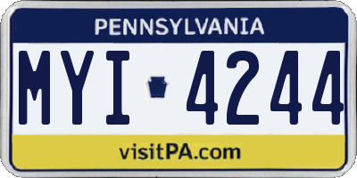 PA license plate MYI4244