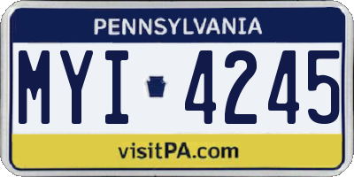 PA license plate MYI4245