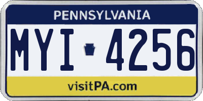 PA license plate MYI4256