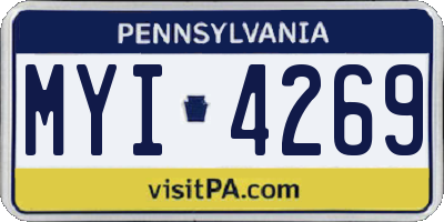 PA license plate MYI4269