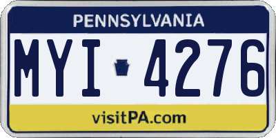 PA license plate MYI4276
