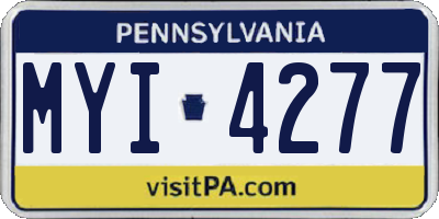 PA license plate MYI4277