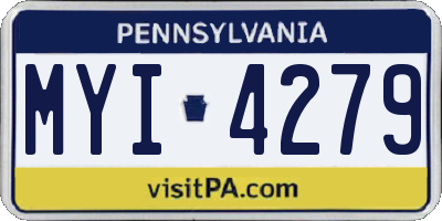 PA license plate MYI4279