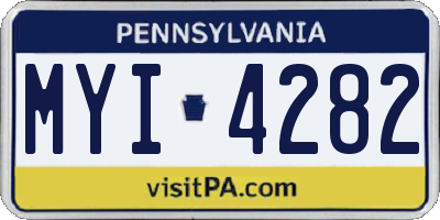 PA license plate MYI4282