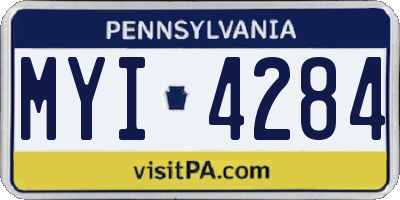 PA license plate MYI4284