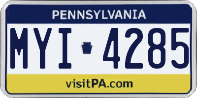 PA license plate MYI4285