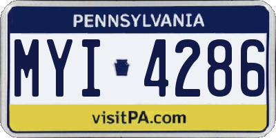 PA license plate MYI4286