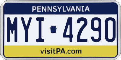 PA license plate MYI4290