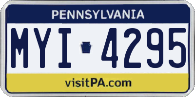 PA license plate MYI4295