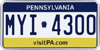PA license plate MYI4300