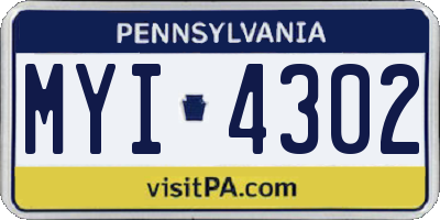 PA license plate MYI4302