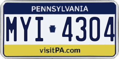 PA license plate MYI4304