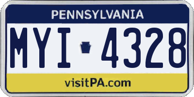 PA license plate MYI4328