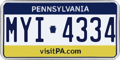 PA license plate MYI4334