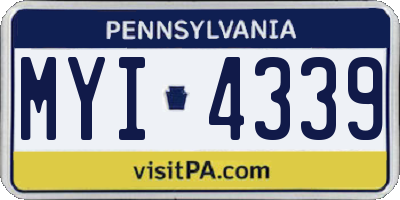 PA license plate MYI4339