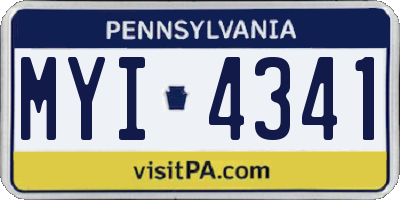PA license plate MYI4341