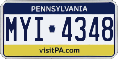 PA license plate MYI4348