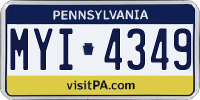 PA license plate MYI4349