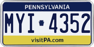 PA license plate MYI4352