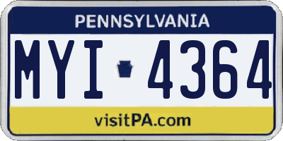 PA license plate MYI4364