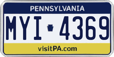 PA license plate MYI4369