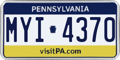 PA license plate MYI4370