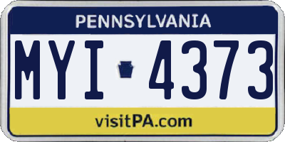 PA license plate MYI4373