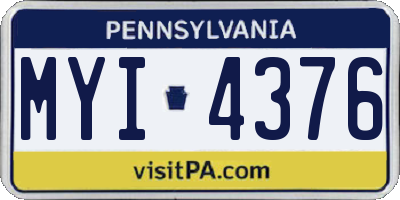 PA license plate MYI4376