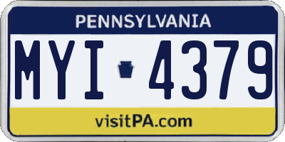 PA license plate MYI4379