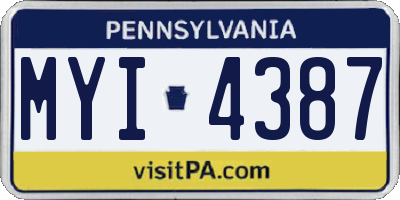 PA license plate MYI4387