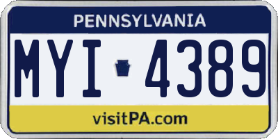 PA license plate MYI4389