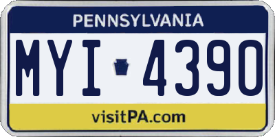 PA license plate MYI4390