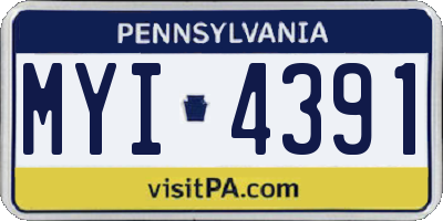 PA license plate MYI4391