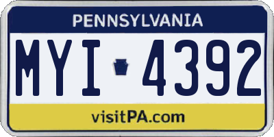 PA license plate MYI4392