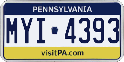 PA license plate MYI4393