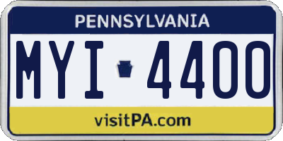 PA license plate MYI4400