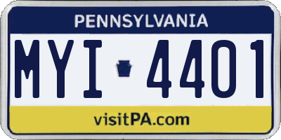 PA license plate MYI4401
