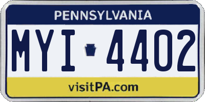 PA license plate MYI4402