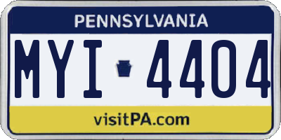 PA license plate MYI4404