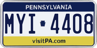PA license plate MYI4408
