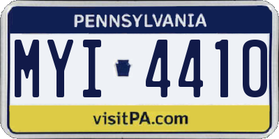 PA license plate MYI4410