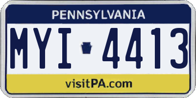 PA license plate MYI4413