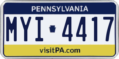 PA license plate MYI4417