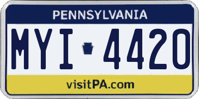 PA license plate MYI4420