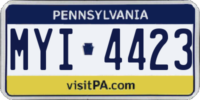 PA license plate MYI4423