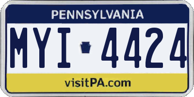 PA license plate MYI4424