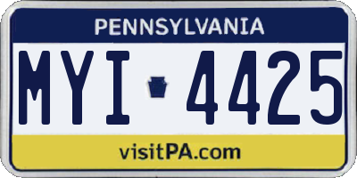 PA license plate MYI4425