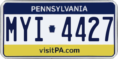 PA license plate MYI4427