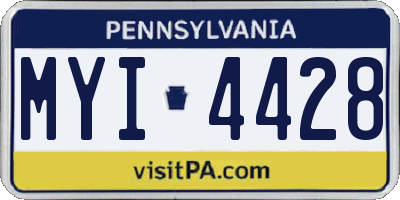 PA license plate MYI4428